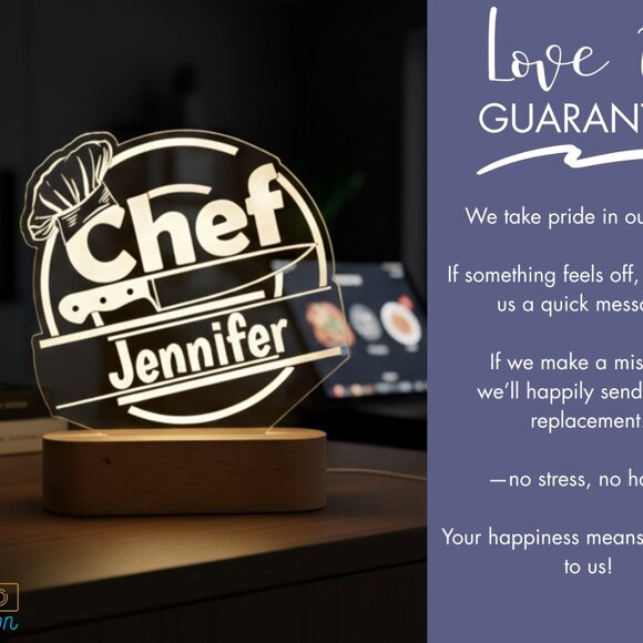 Chef Night Light – Personalized LED Nightlight for Food Lovers - Picture 6 of 8